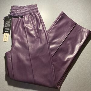 NWT BADGLEY MISCHKA synthetic leather dress pants.  Womens.  Size Small.  Purple